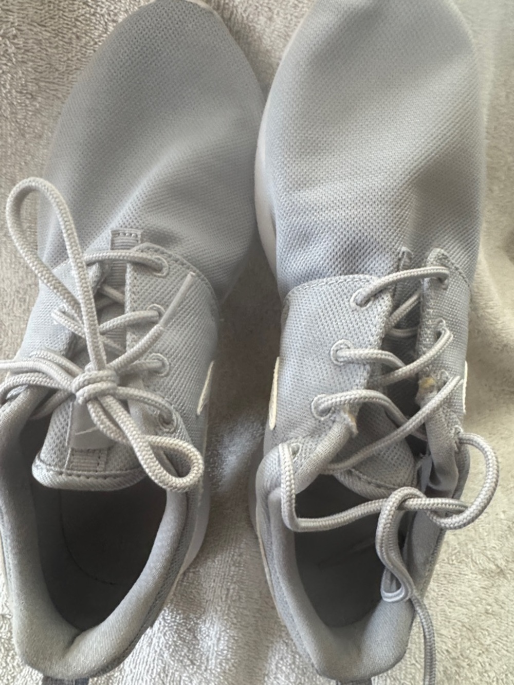 Nike Gray Mesh Lace-Up Sneakers with White Swoosh